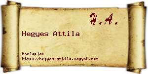 Hegyes Attila névjegykártya